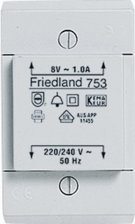 Friedland deurbel transformator 230V - 8V